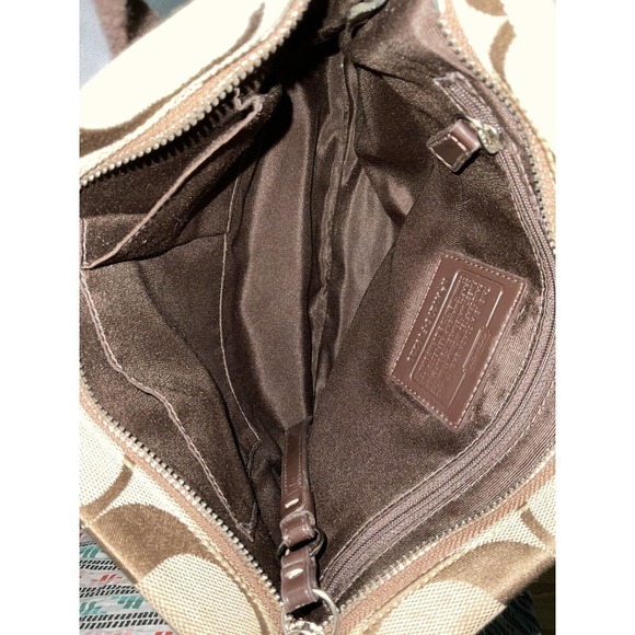 Coach Brown/Beige Signature File Canvas Crossbody Bag EUC - Picture 9 of 13